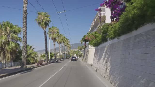 Италия. Живописная поездка вдоль Итальянской Ривьеры границы Италии и Франции в формате 4К