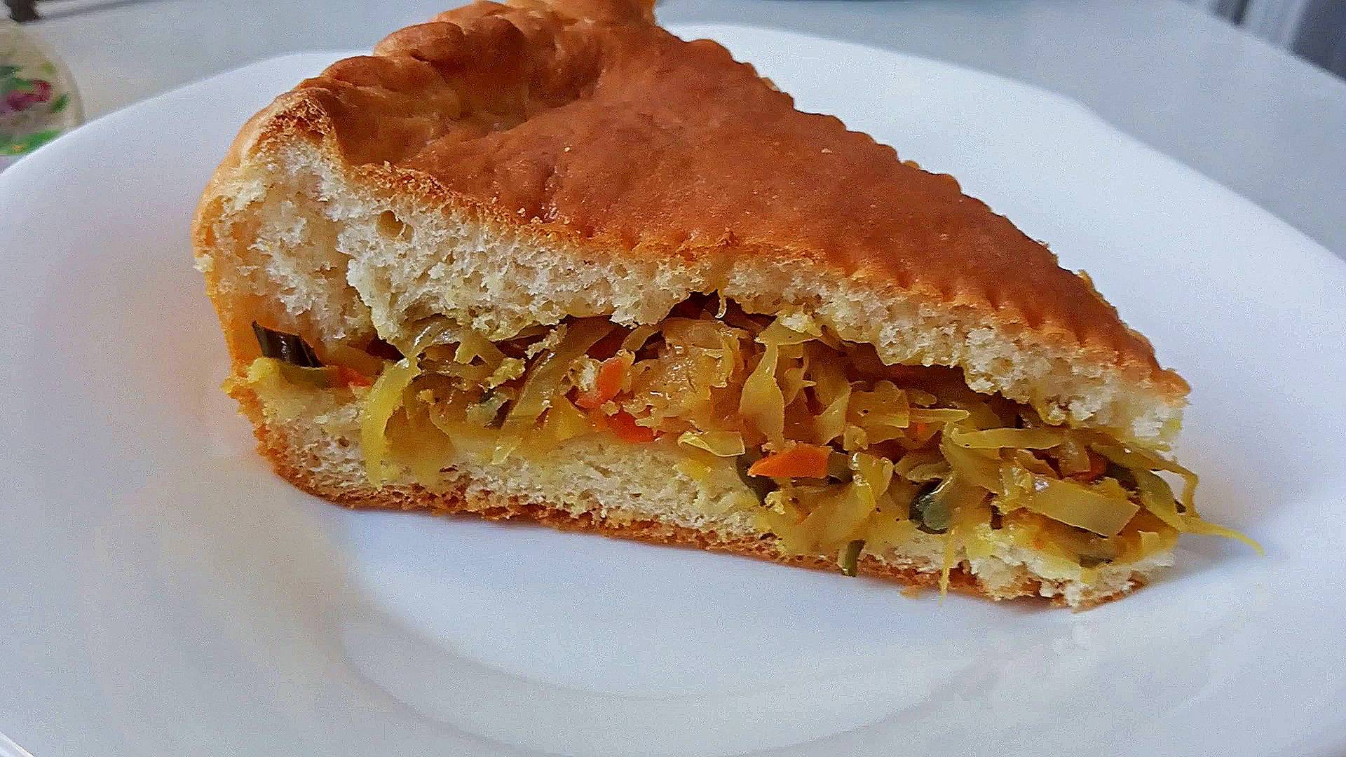 Воздушное тесто Вкусный домашний Пирог с капустой