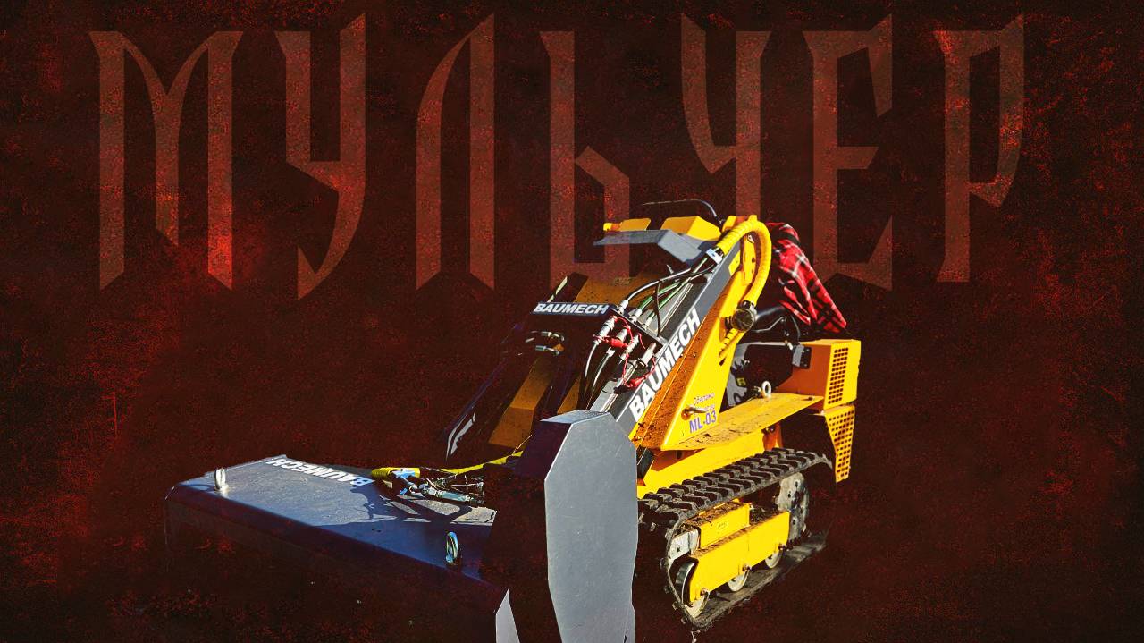 Мульчер BAUMECH в действии - металл и ярость в одном! #мульчер #скостравы #минипогрузчик