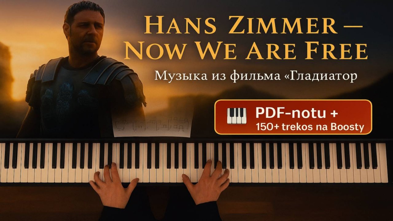 🎬 Hans Zimmer — Now We Are Free | Эпическая музыка из «Гладиатора» на фортепиано 🎹
