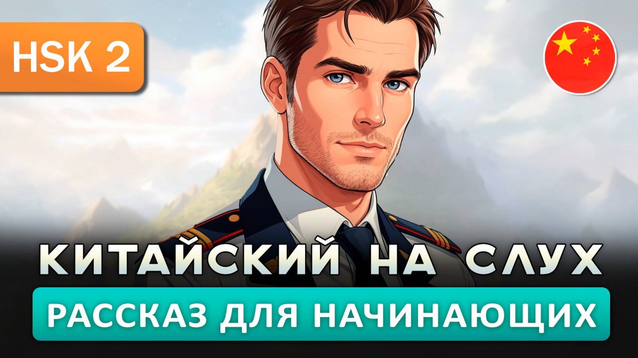 Простой рассказ на Китайском (HSK2):  Пилот самолёта | Китайский на слух для начинающих 🎧