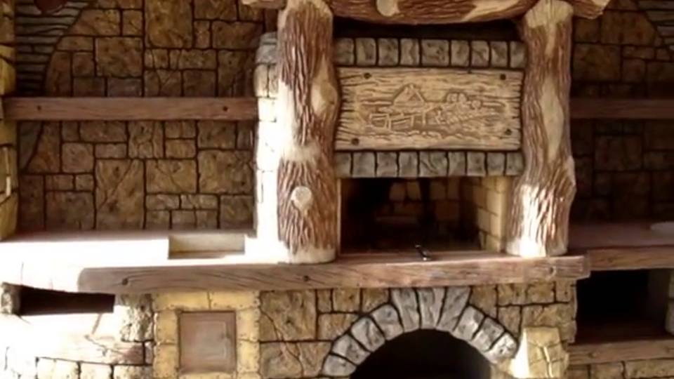 Зона барбекю камин кухня декор стен мастер Сергей Гриценко.