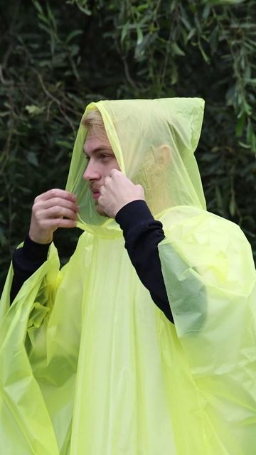 Дождевик-пончо RP-18, размер L (120x130 cm), желтый,  материал: ПЕВА