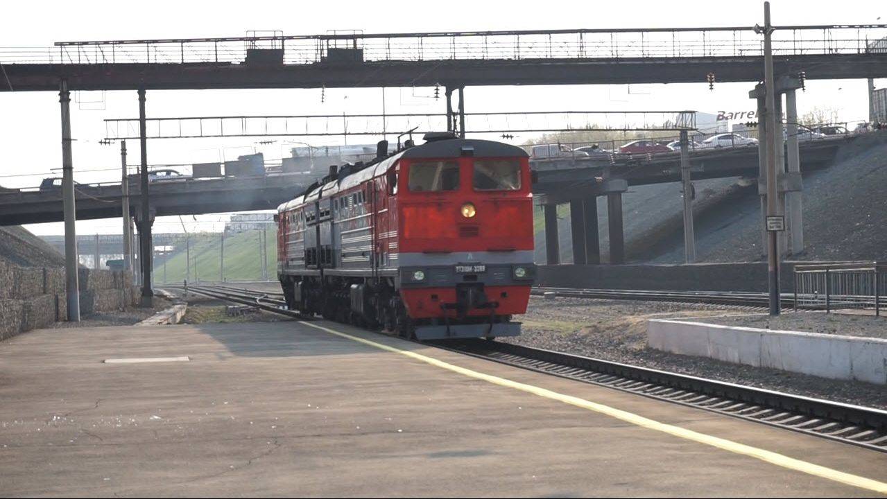 Тепловоз 2ТЭ10М-3389 резервом. Звук 10Д100.