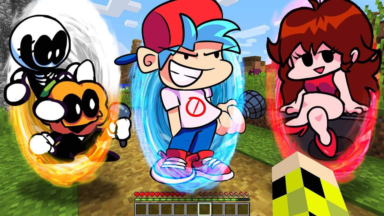 ВЫБЕРИ ПРАВИЛЬНЫЙ ПОРТАЛ ФНФ БОЙФРЕНД или ГЕРЛФРЕНД или СКИД И ПАМП В МАЙНКРАФТ !