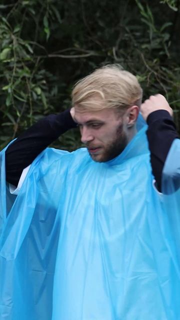 Дождевик-пончо RP-18, размер ХL (130x140 cm), голубой,  материал: ПЕВА