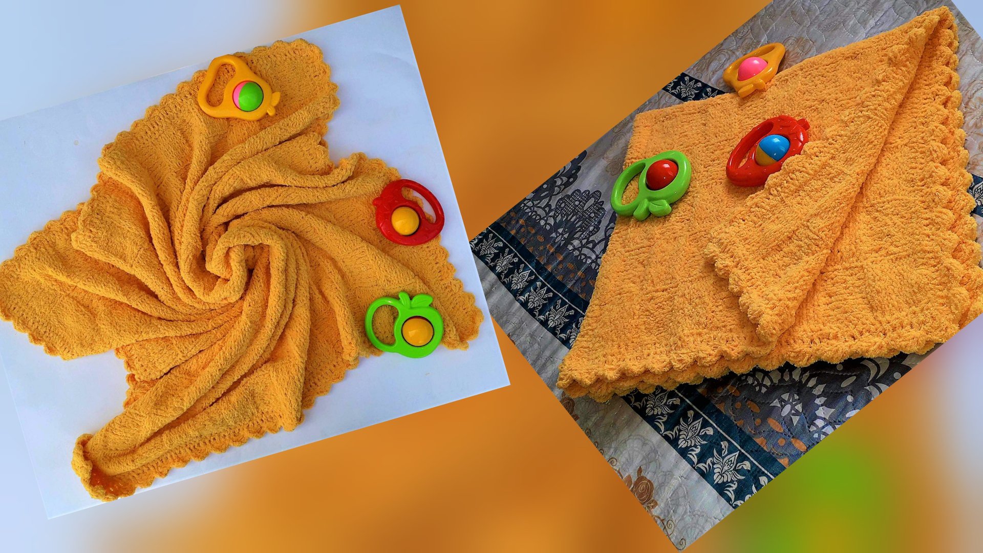 ✨️Плед спицами "Солнечный зайчик "✨️Мастер класс ✨️