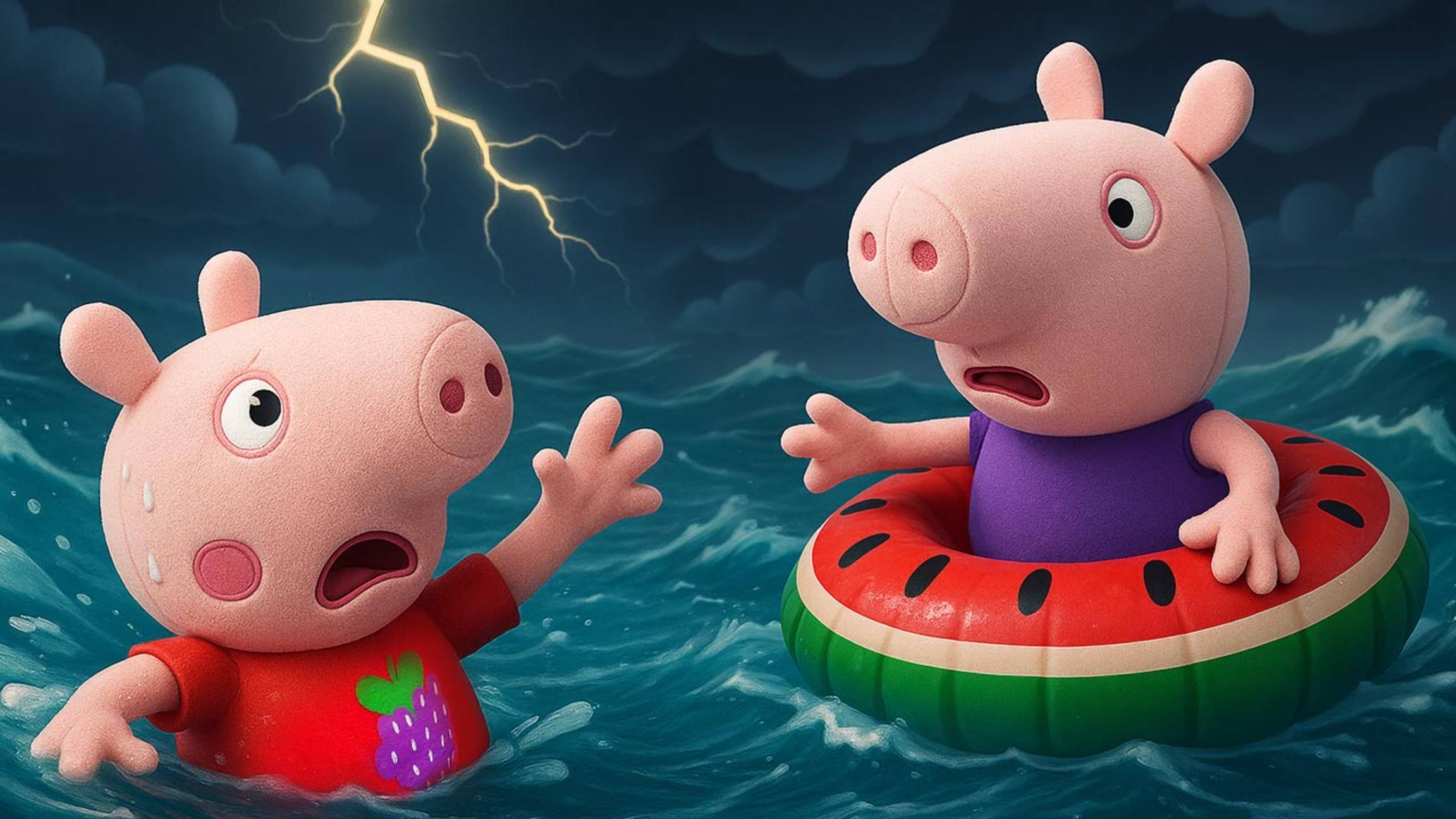 Спасаем Джорджа!  Опасное приключение Свинки Пеппы и Джорджа на пляже! ️