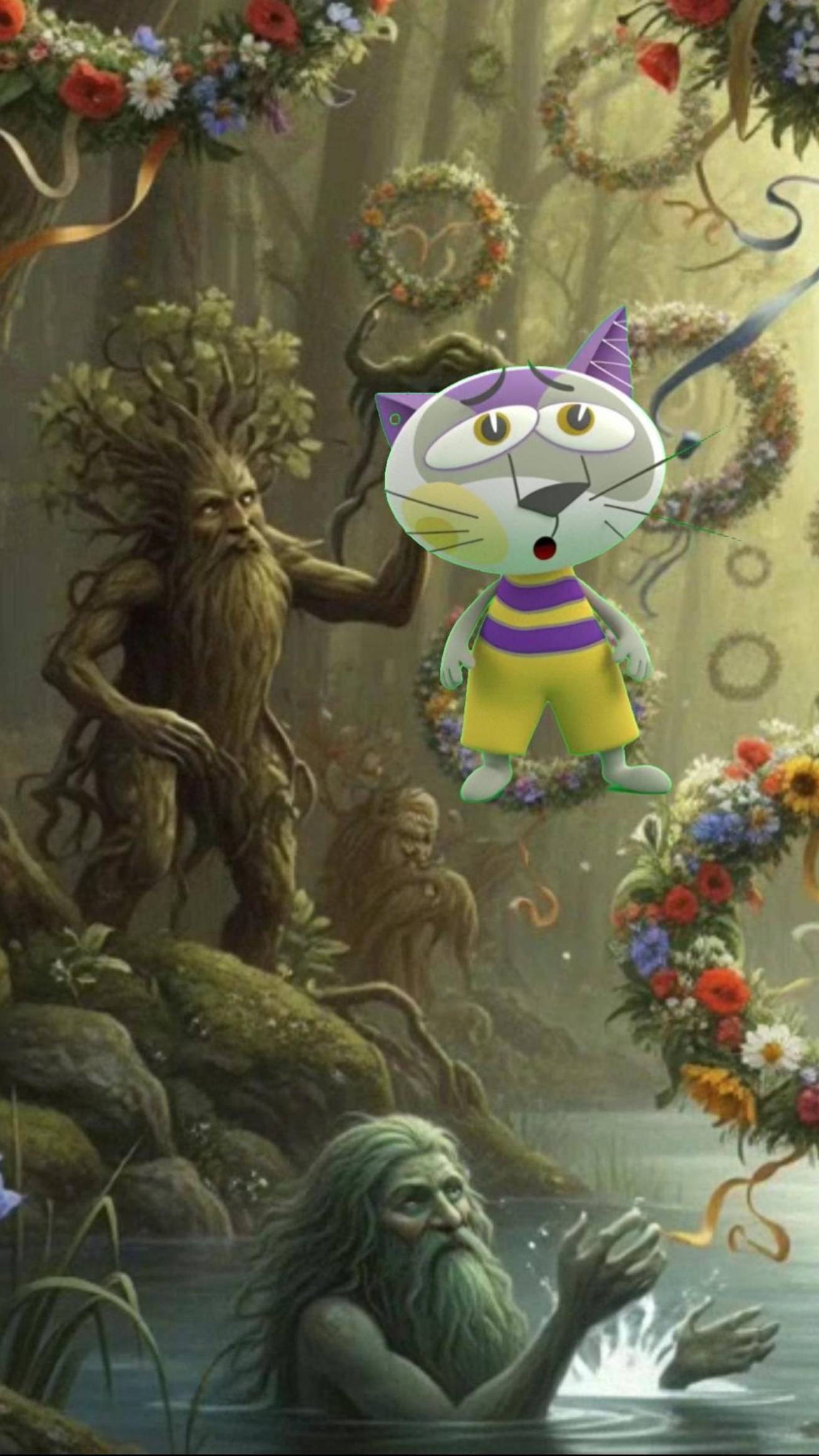 плывет веночек