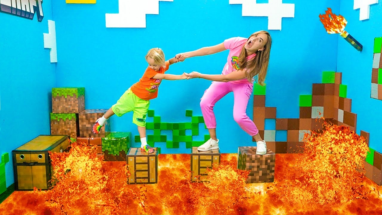 Крис и Мама - 100 слоев видеоигр Челлендж! Видео от Влада и Ники!