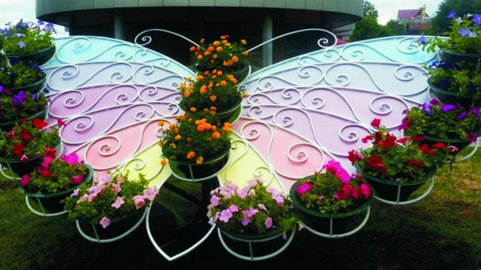 Лайфхак - Красивейшая металлическая, дворовая подставка для цветочных вазонов, кашпо в виде Бабочки