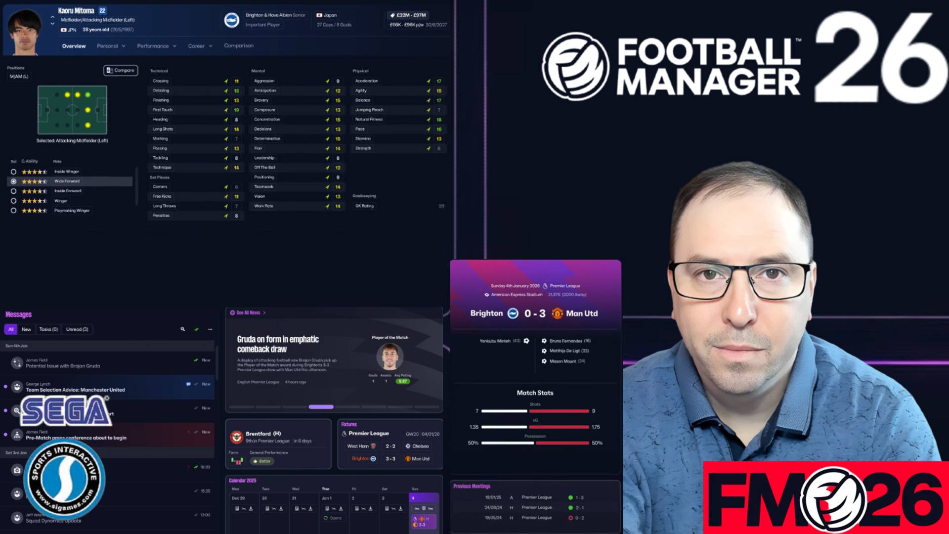 Football Manager 26 Обновленный расширенный пользовательский интерфейс.
