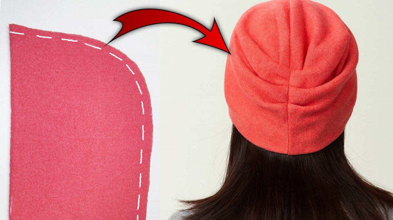 Шапка с драпировкой за 7 минут