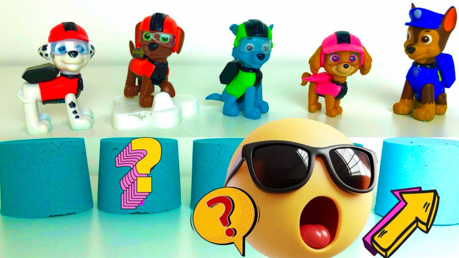 Щенячий патруль игрушки в песке. Распаковка из песка героев из мультфильма.