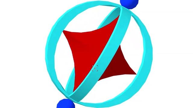 3D-композиция - Красный кристалл в 2х синих кругах