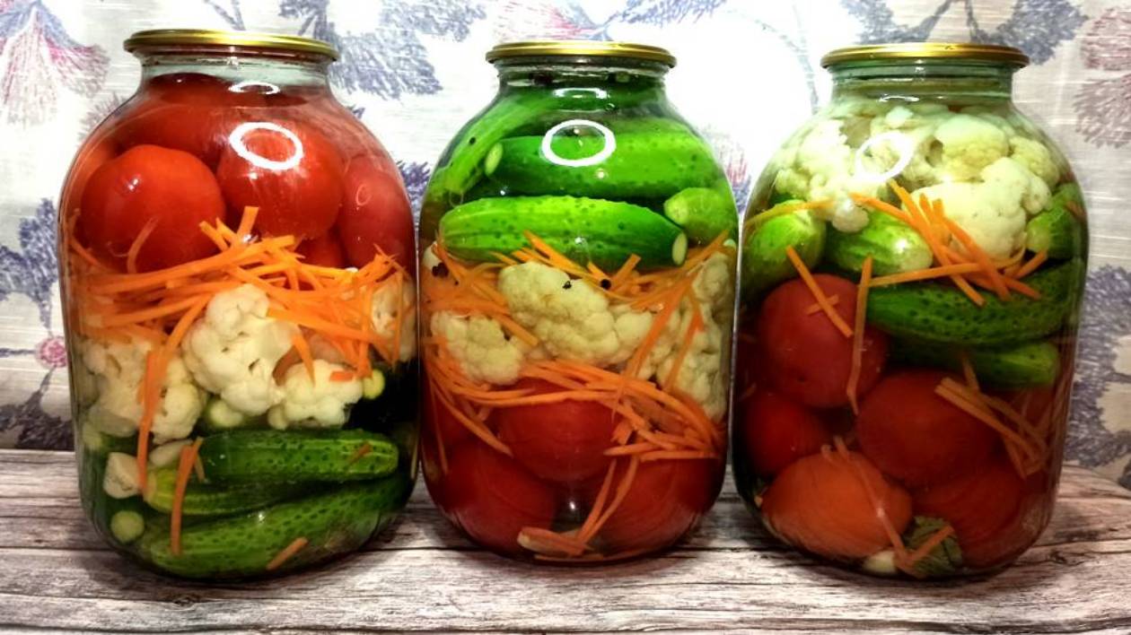 Овощи на зиму! Повторяю каждый год маринованное ассорти на зиму в банке! Рецепты заготовок на зиму!