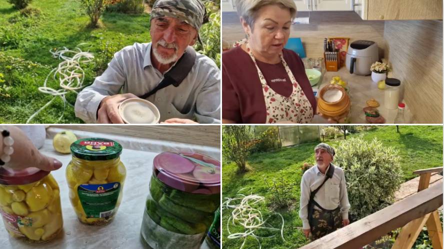 ЛЁШИК КОСИТ, А Я ЗАКРЫВАЮ УЖЕ ПОСЛЕДНИЕ ОГУРЦЫ.