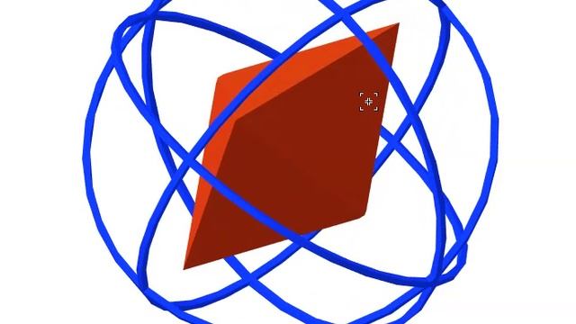 3D-композиция - Оранжевый кристалл в 4х синих кругах