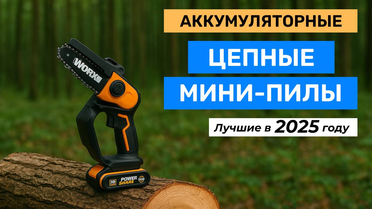 Топ-5. Лучшие аккумуляторные цепные мини-пилы 2025 года