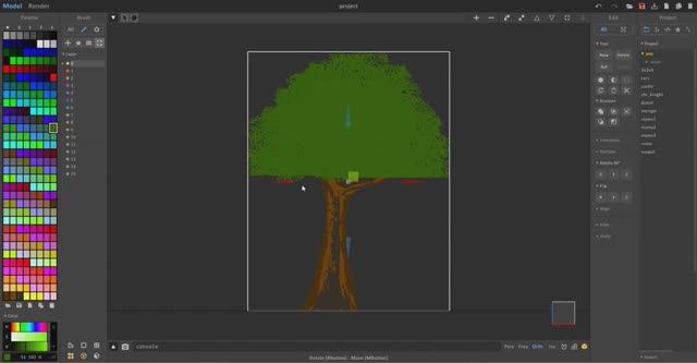 Создание дерева в MadgicaVoxel