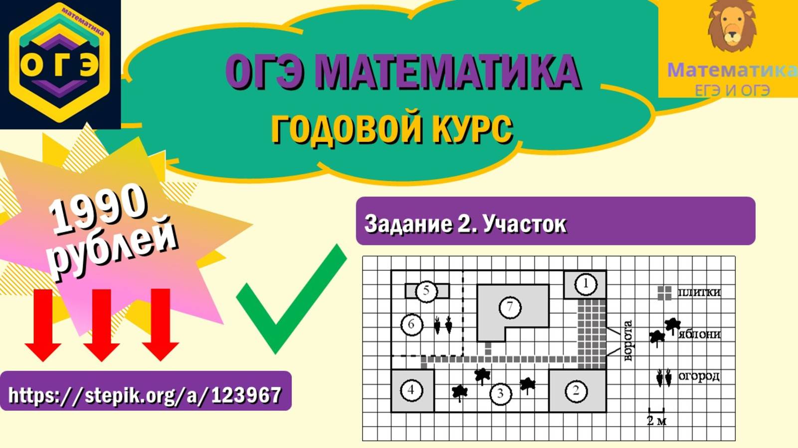 ОГЭ по математике.  Участок. Задание 2. Продолжение тут: https://stepik.org/a/123967