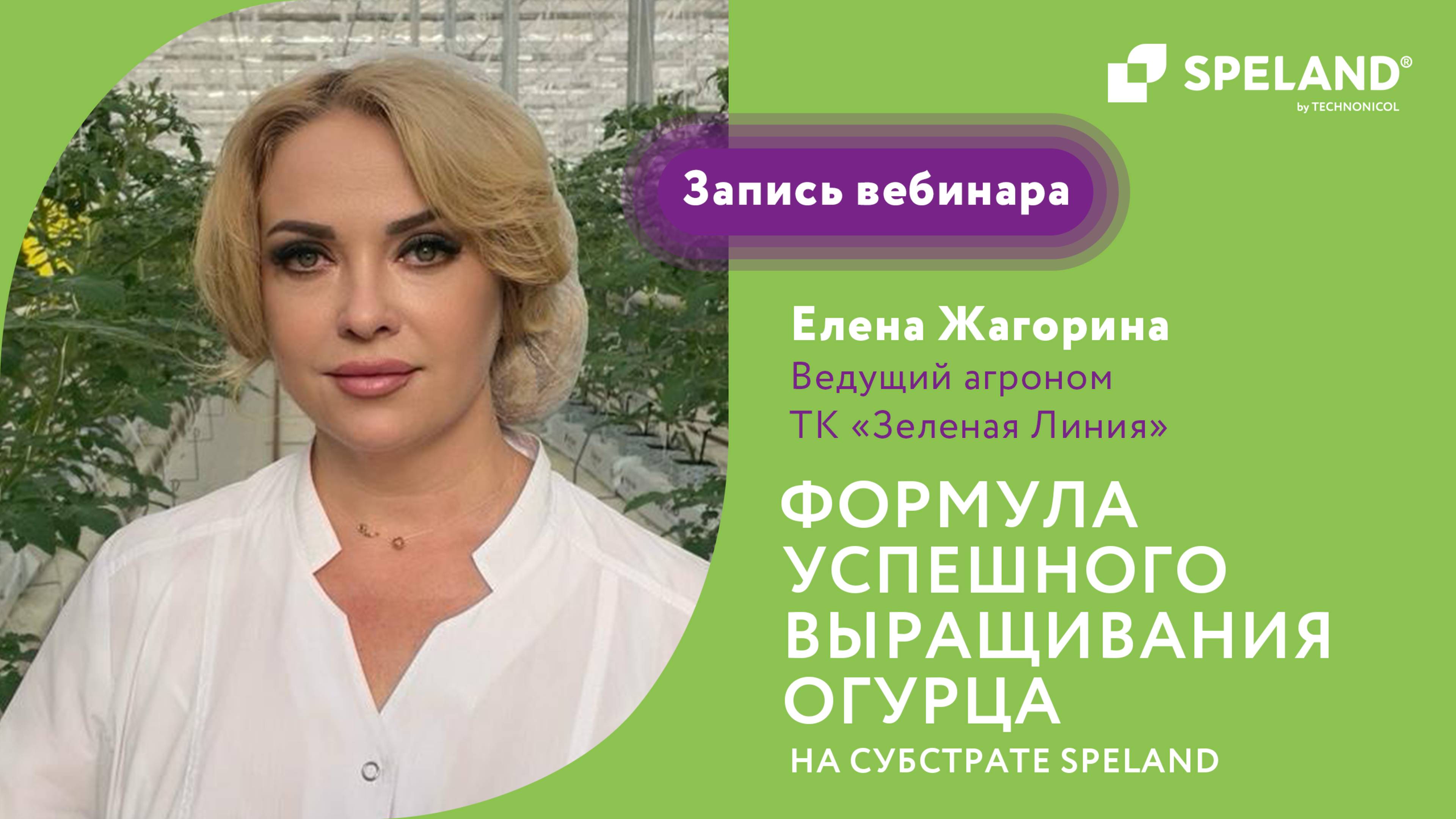 Вебинар: формула успешного выращивания огурца на субстрате SPELAND