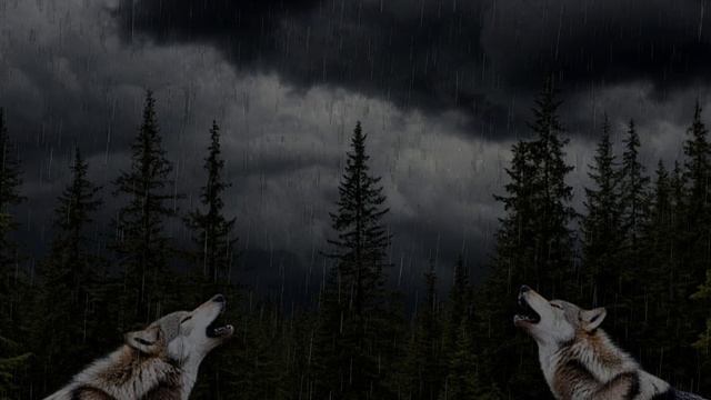 Звук природы. Дождь. Природа. Буря с дождем _ Звук грома с воем волков