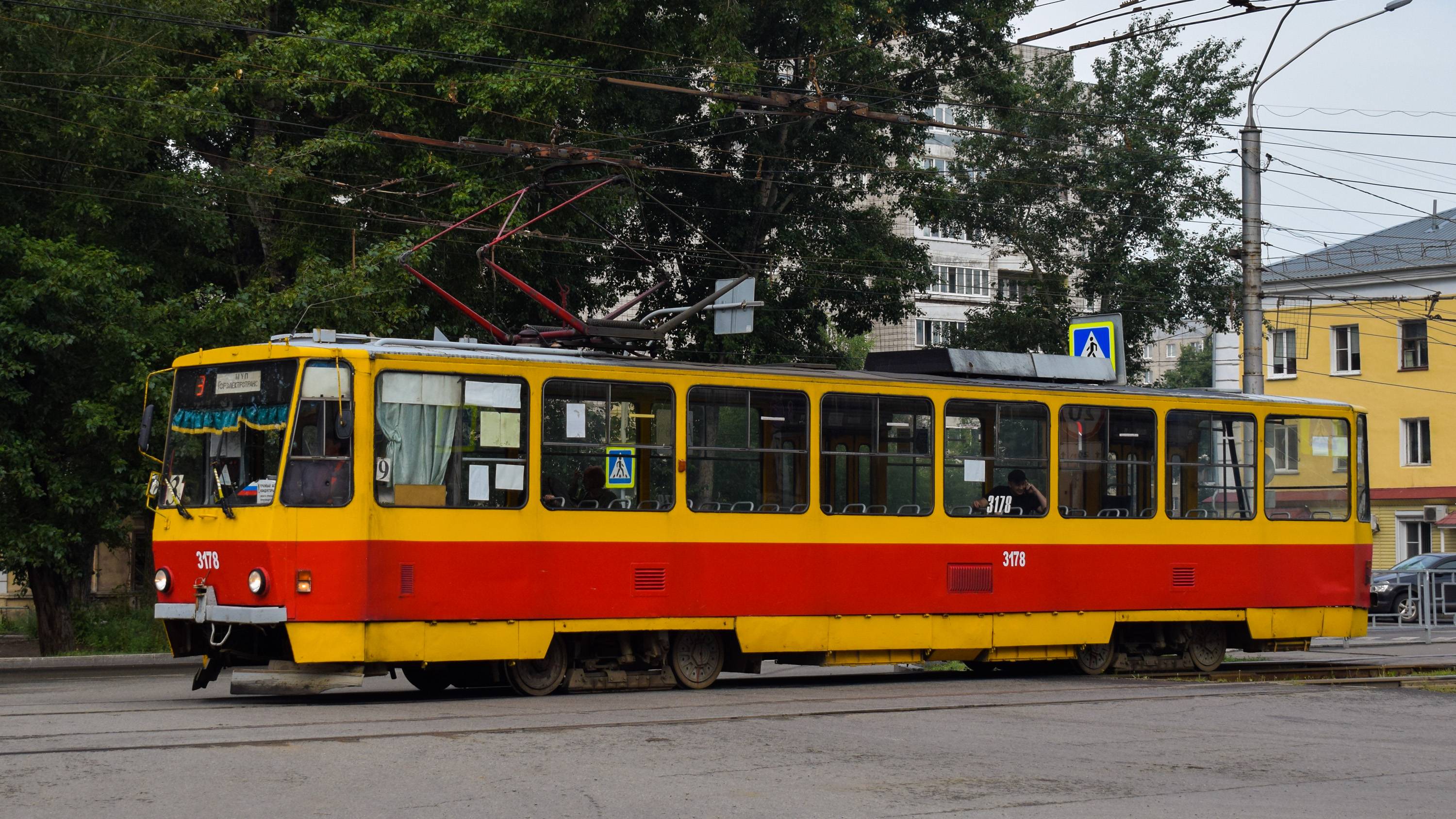 Трамвай Tatra T6B5SU-3178. Покатушки по Барнаулу. Звуки ТИСУ.