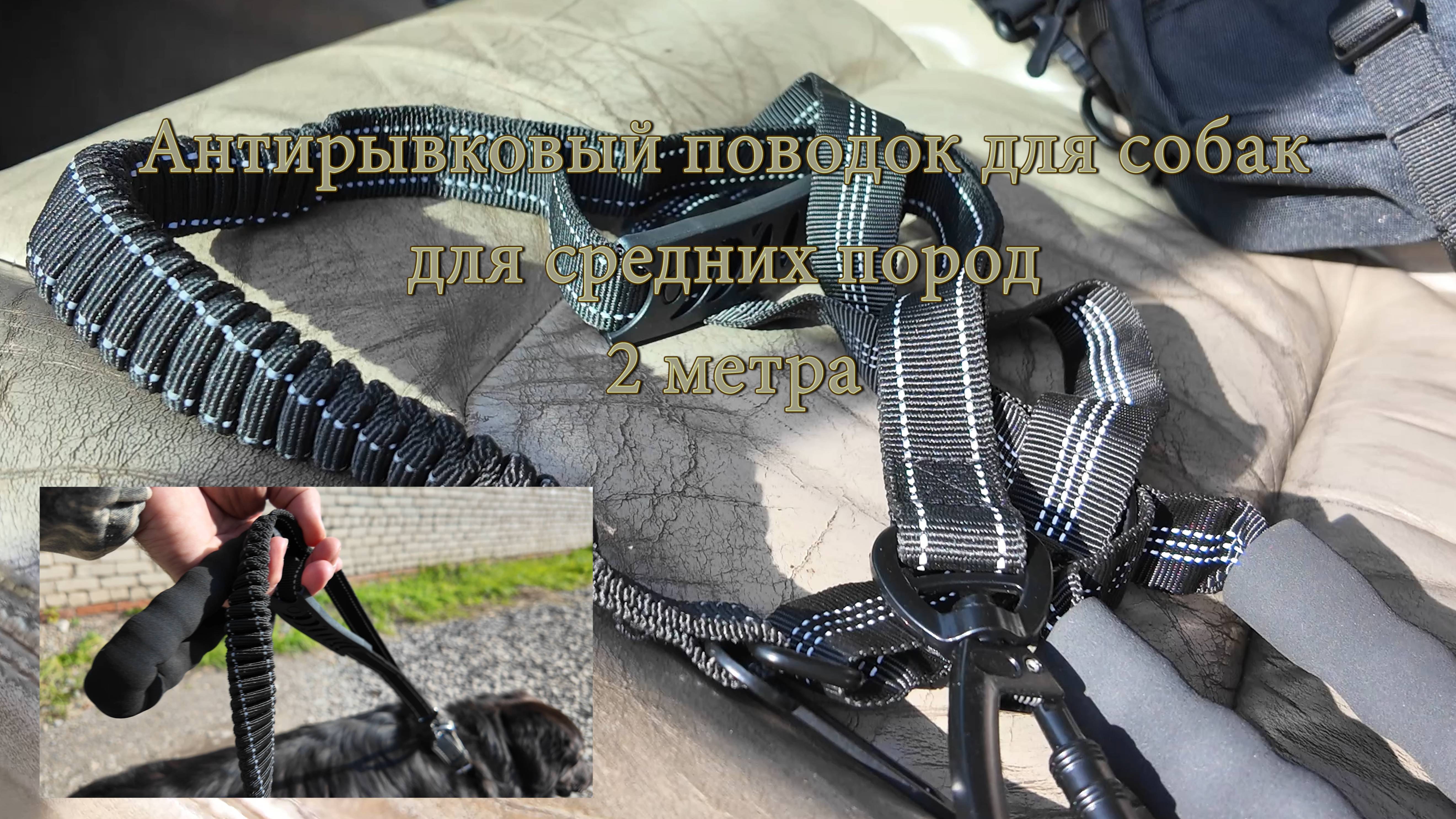Антирывковый поводок для собак для средних пород 2 метра