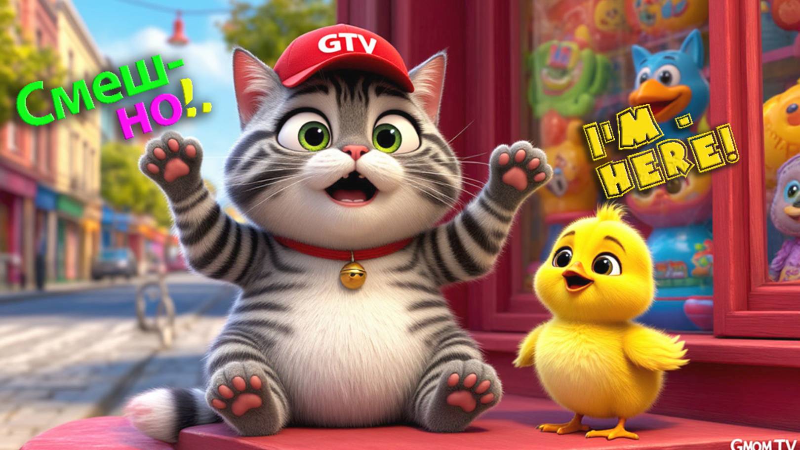 Кот и цыпленок Пух: "Ох, как любопытно!."