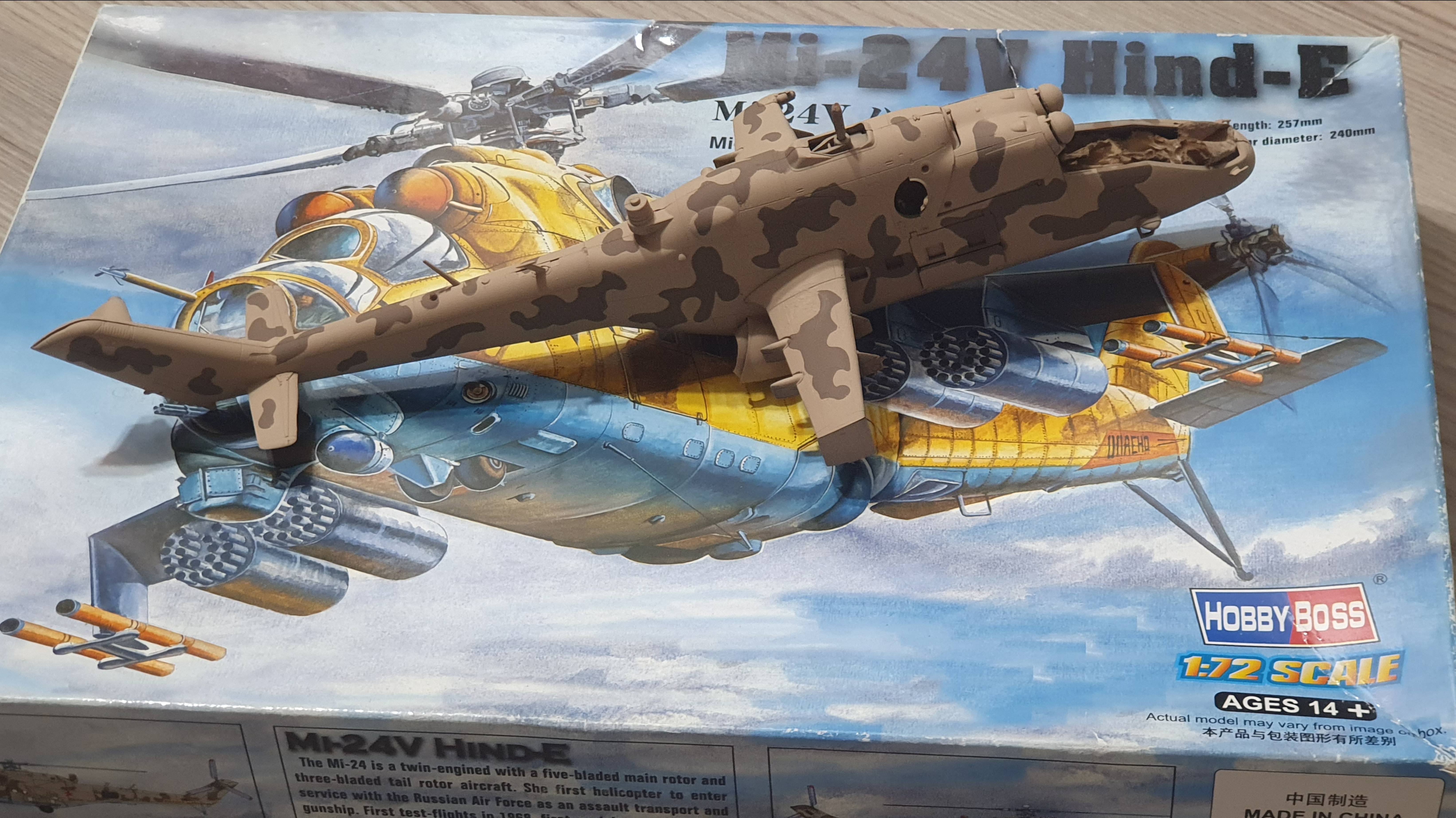 Снятие масок камуфляжа с модели вертолета Ми-24, 1/72 от hobbyboss