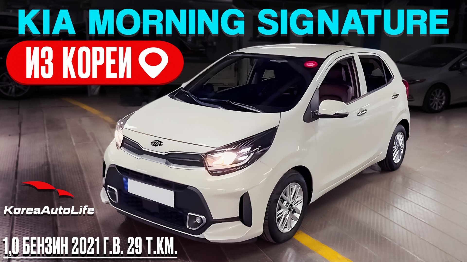 Обзор для заказа из Кореи KIA Picanto / Morning Signature 1,0 авто 2021 года с пробегом 29 т.км.