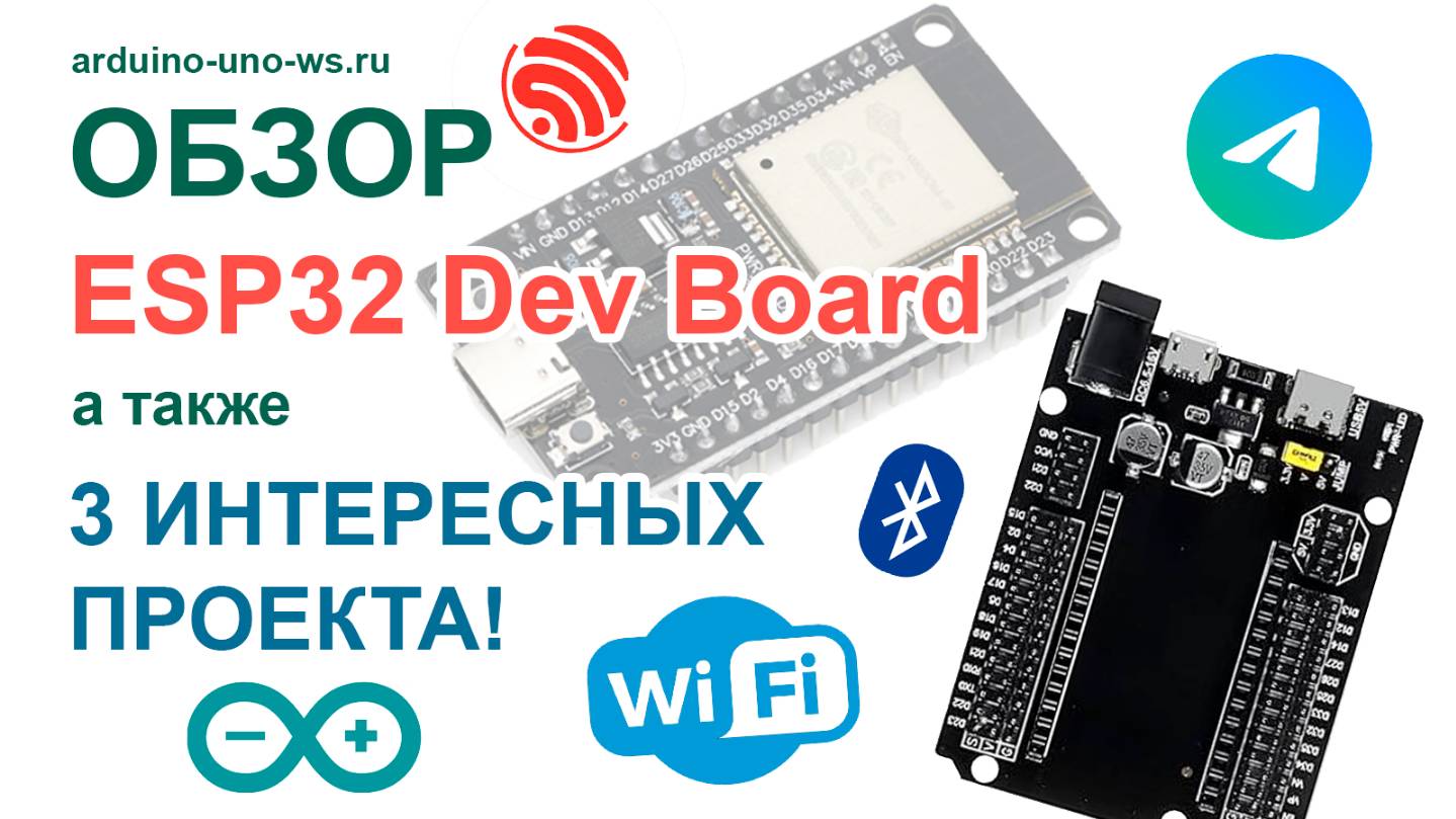 Управляем ESP32 через Telegram? ДА!!! ОБЗОР ESP32 Dev Board и ШИЛД для неё.