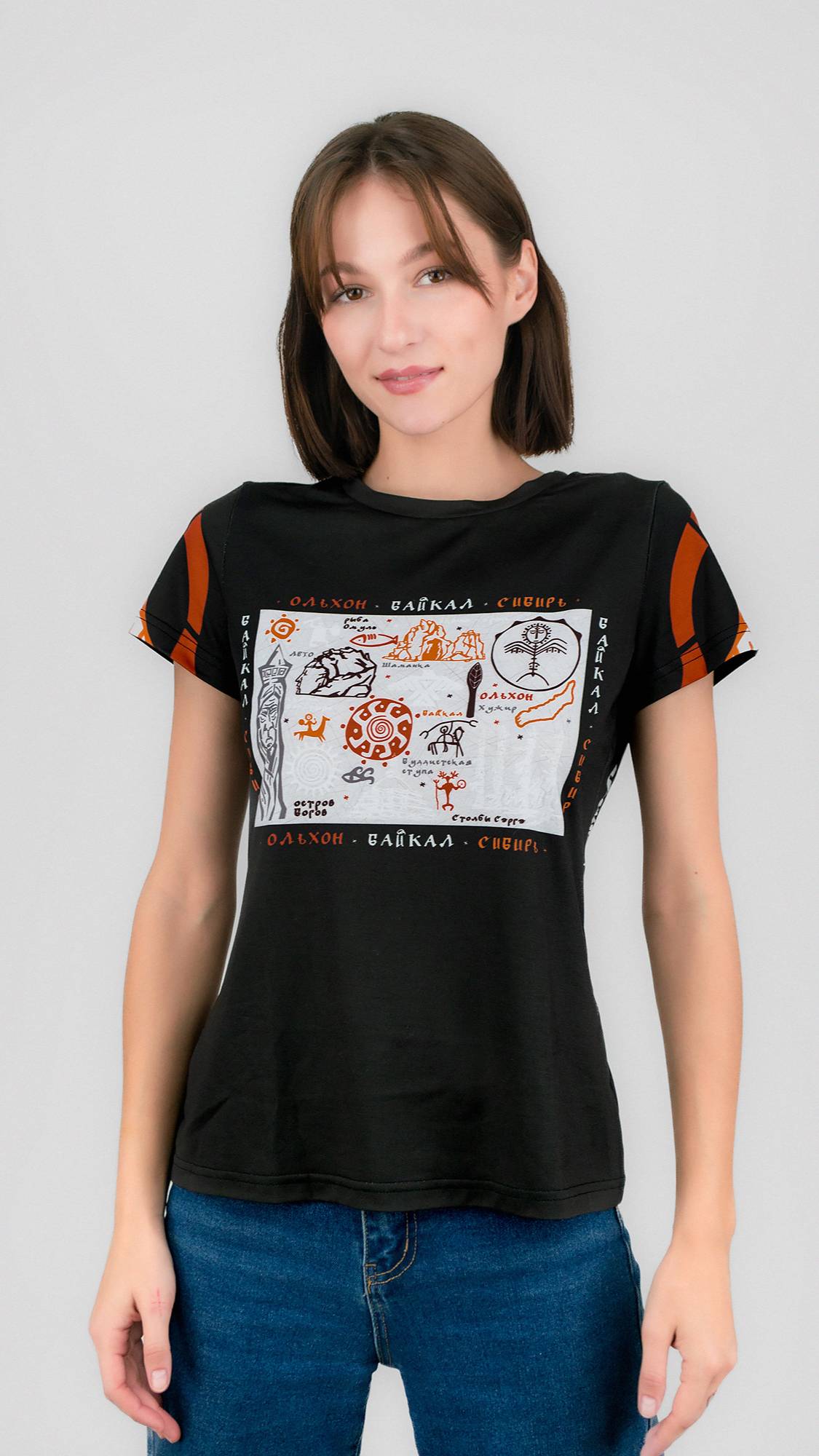 Футболка приталенная ОЛЬХОН (черная)