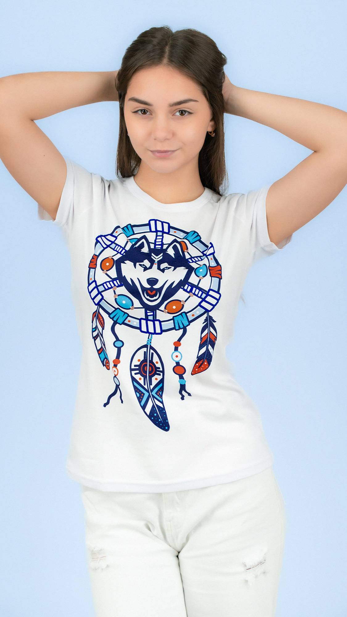 Футболка лайт односторонняя приталенная ХАСКИ В ЛОВЦЕ