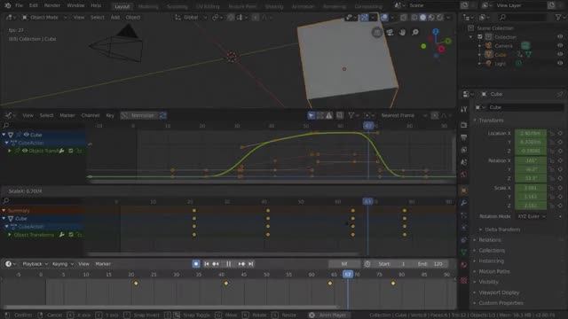 Ключевые кадры — Основы Blender 38