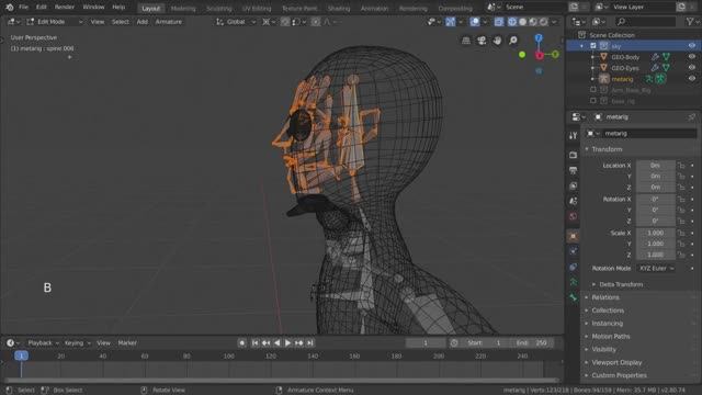 Риггинг персонажей — Основы Blender 34