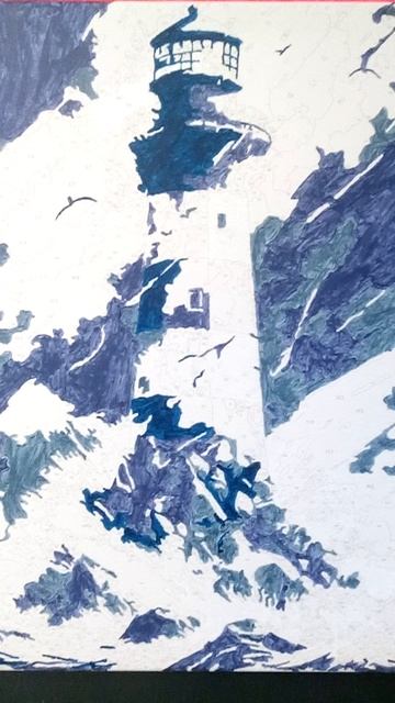 Продолжаю работу над картиной маяк