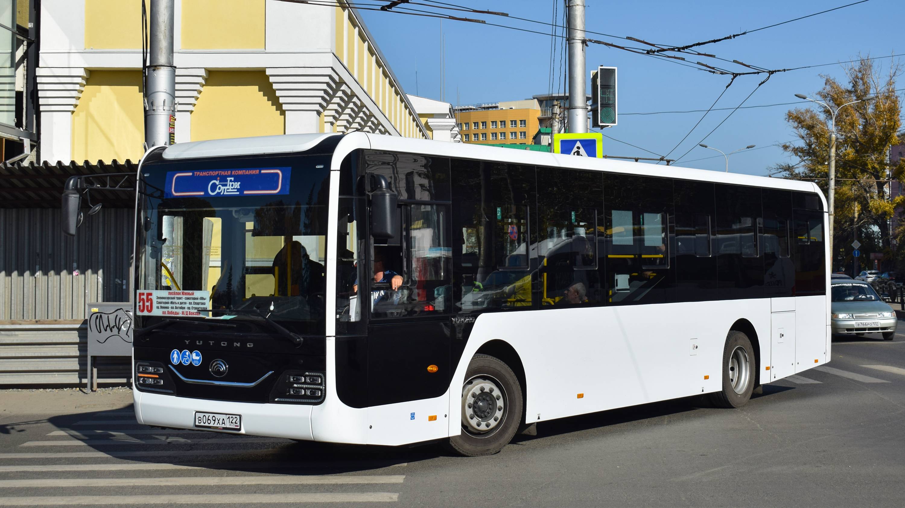 Автобус Yutong ZK6116HG (В 069 ХА 122). Покатушки по Барнаулу. / Yutong ZK6116HG bus ride.