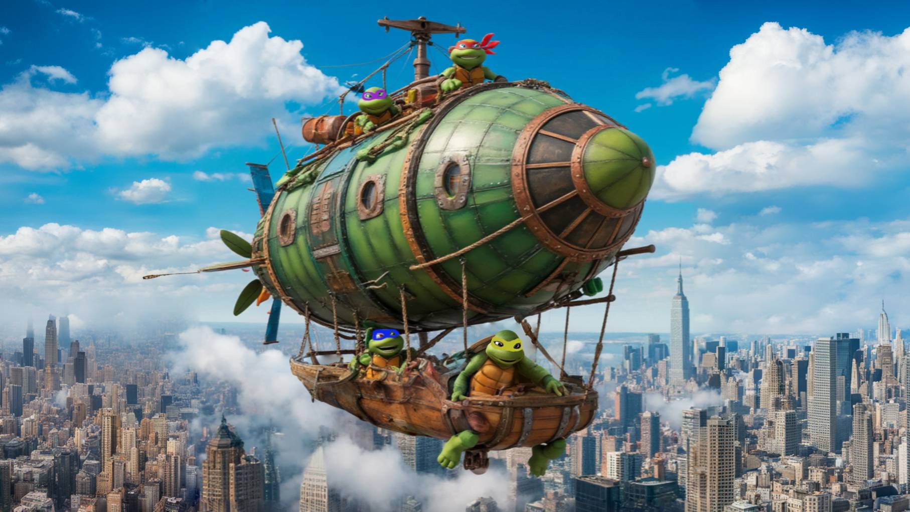 Эйприл и Сплинтер попали в заквас, черепашки ниндзя выйдут с врагами раз на раз. TMNT - TF (SNES).