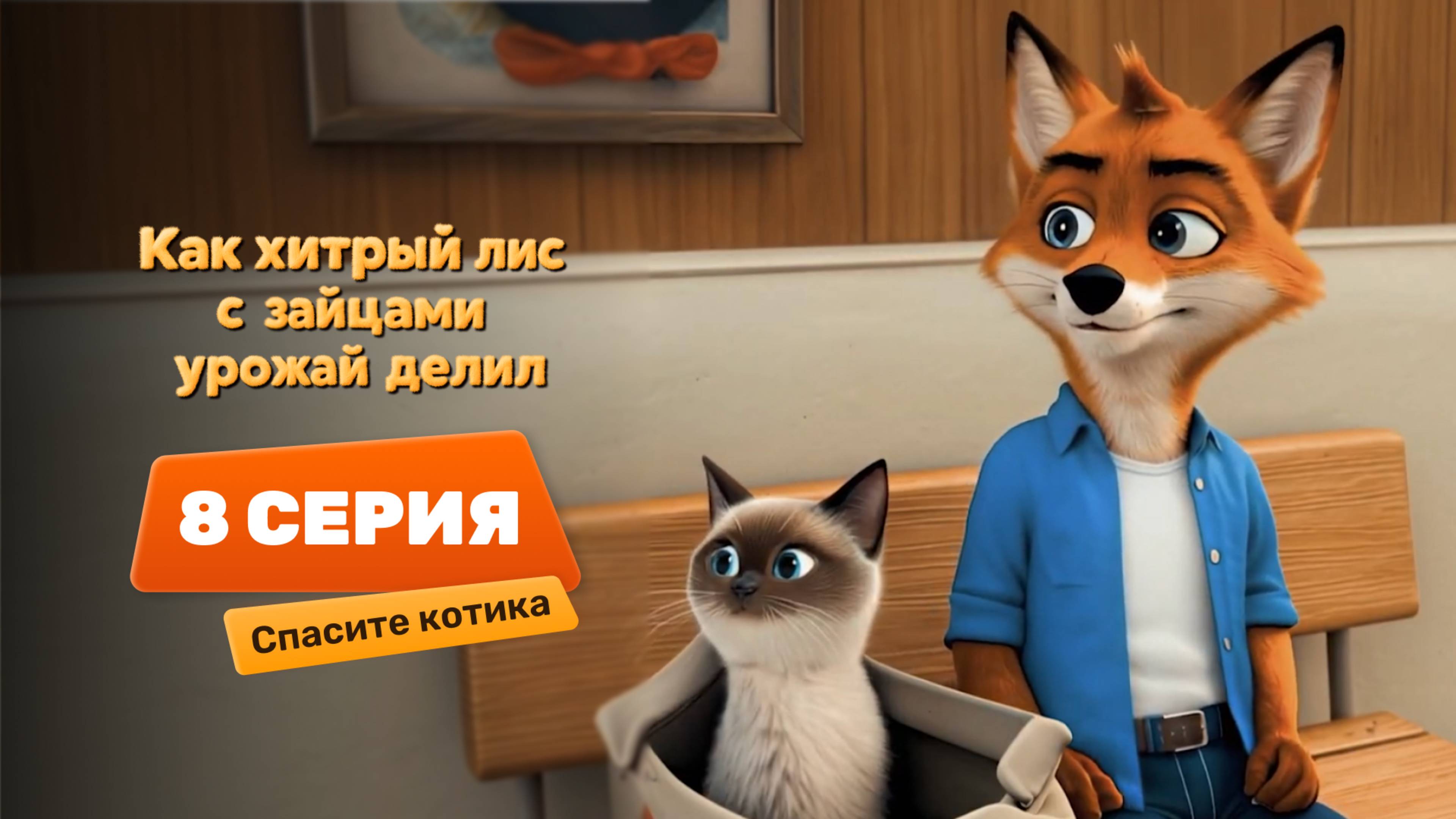 Серия 8 – Спасите котика | Как хитрый лис с зайцами урожай делил