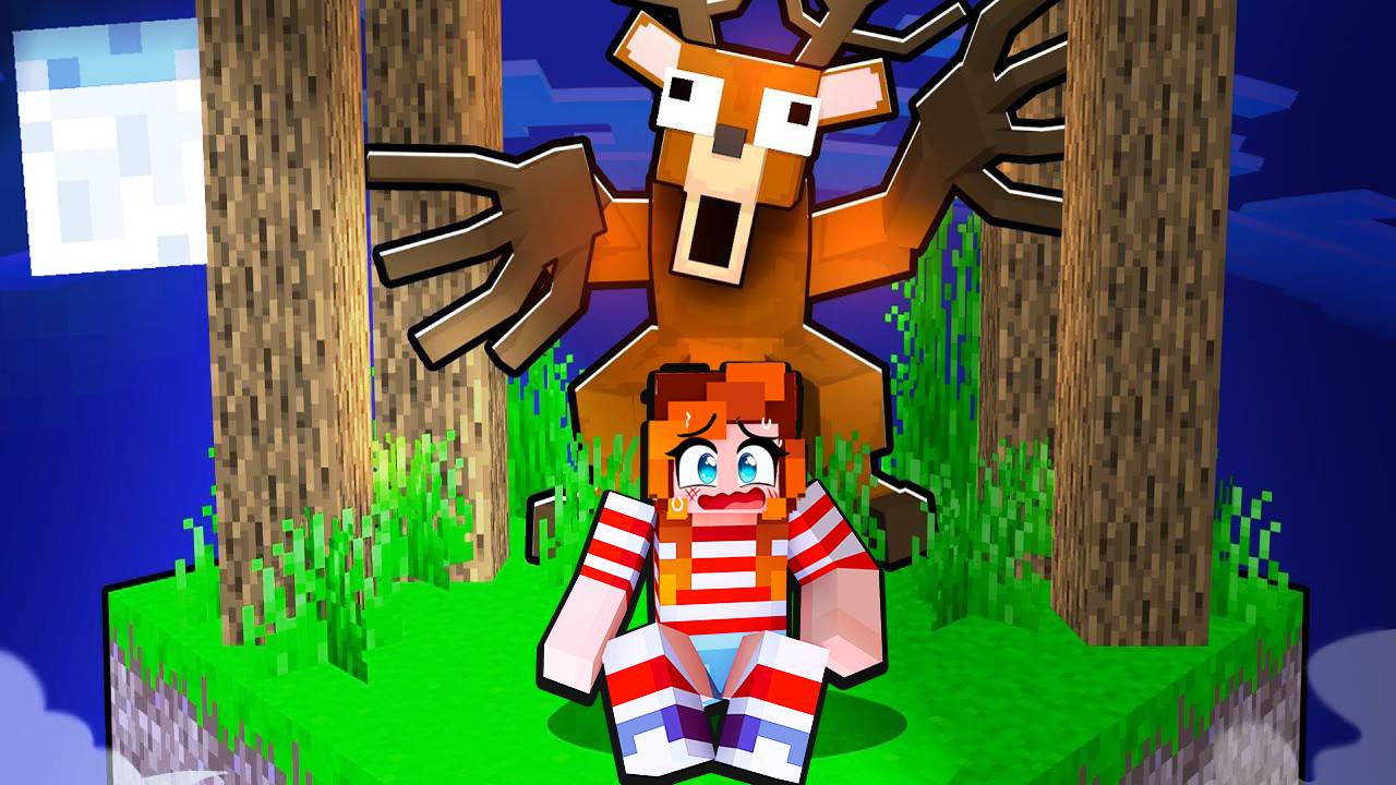 ВЫЖИВАНИЕ НА 1 ЧАНКЕ С ОЛЕНЕМ ИЗ 99 НОЧЕЙ В ЛЕСУ В МАЙНКРАФТ!