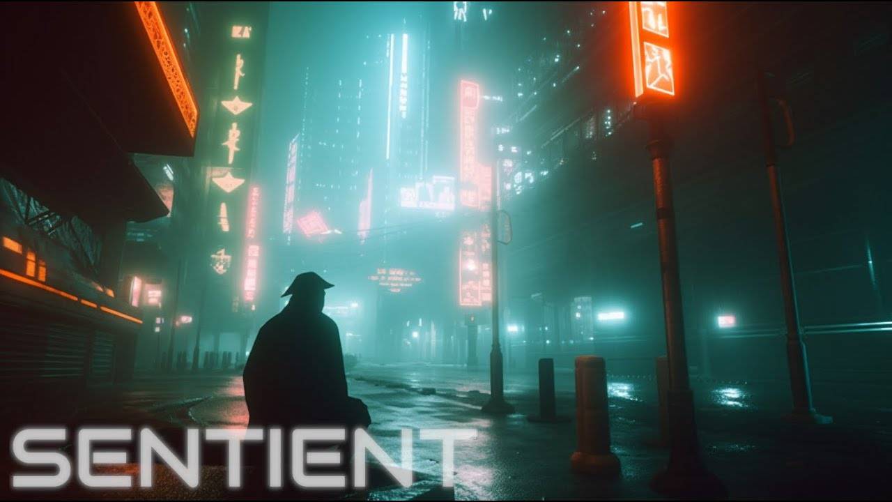 Sentient - Blade Runner Inspired Ambient Cyberpunk Music (With Rain Sounds)
