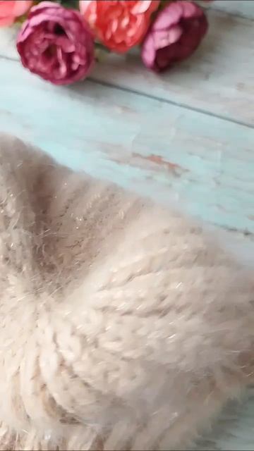 Шапка из пряжи пух норки 🍁🍁🍁