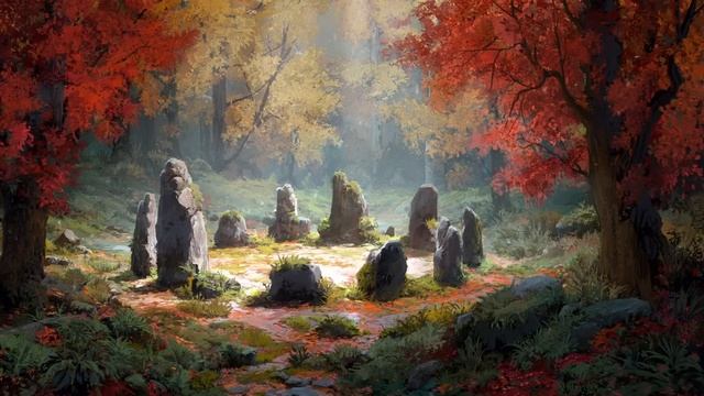Осень в лесу - Расслабляющая музыка леса друидов с звуками леса и птиц, фоновая музыка
