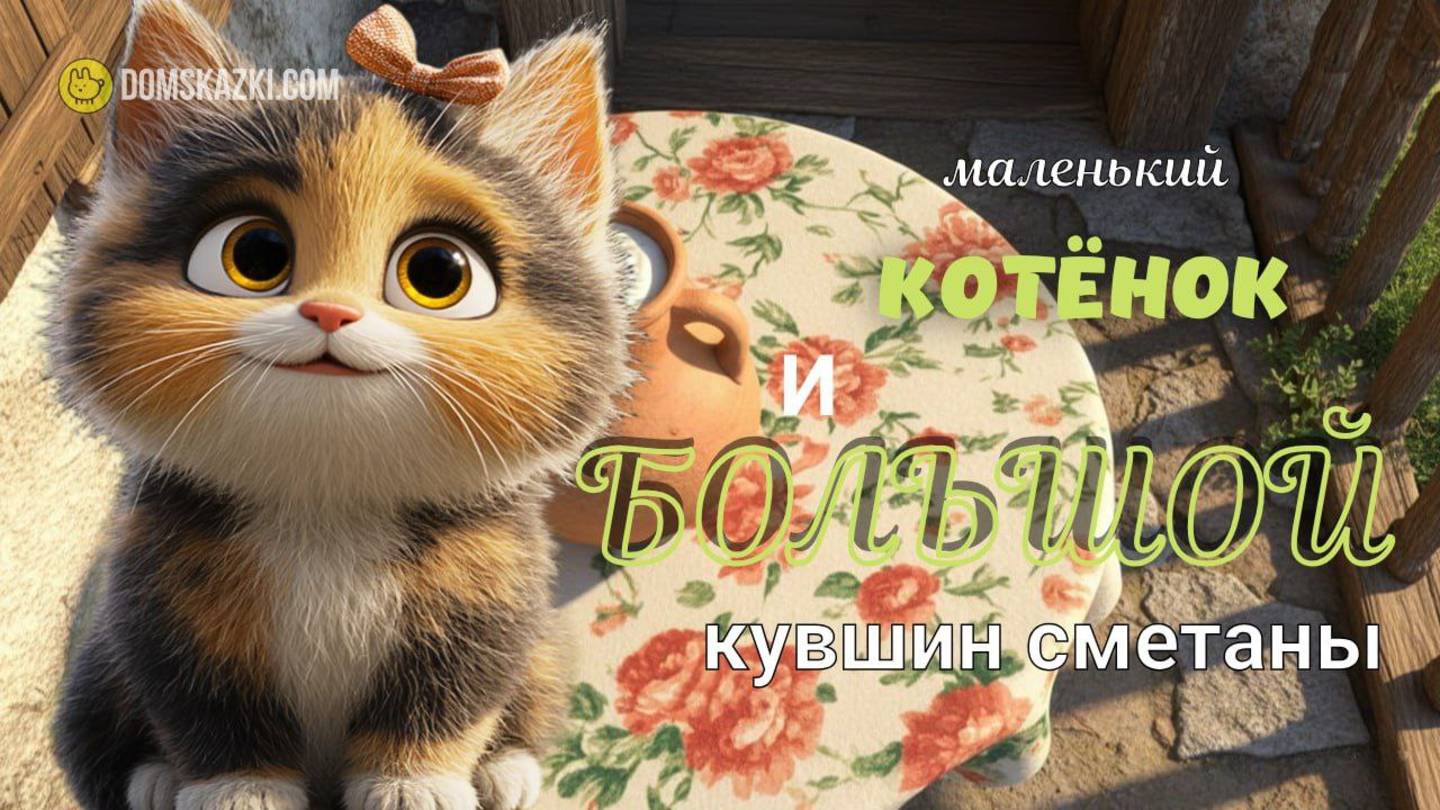 Маленький котенок и большой кувшин сметаны | Короткая сказка