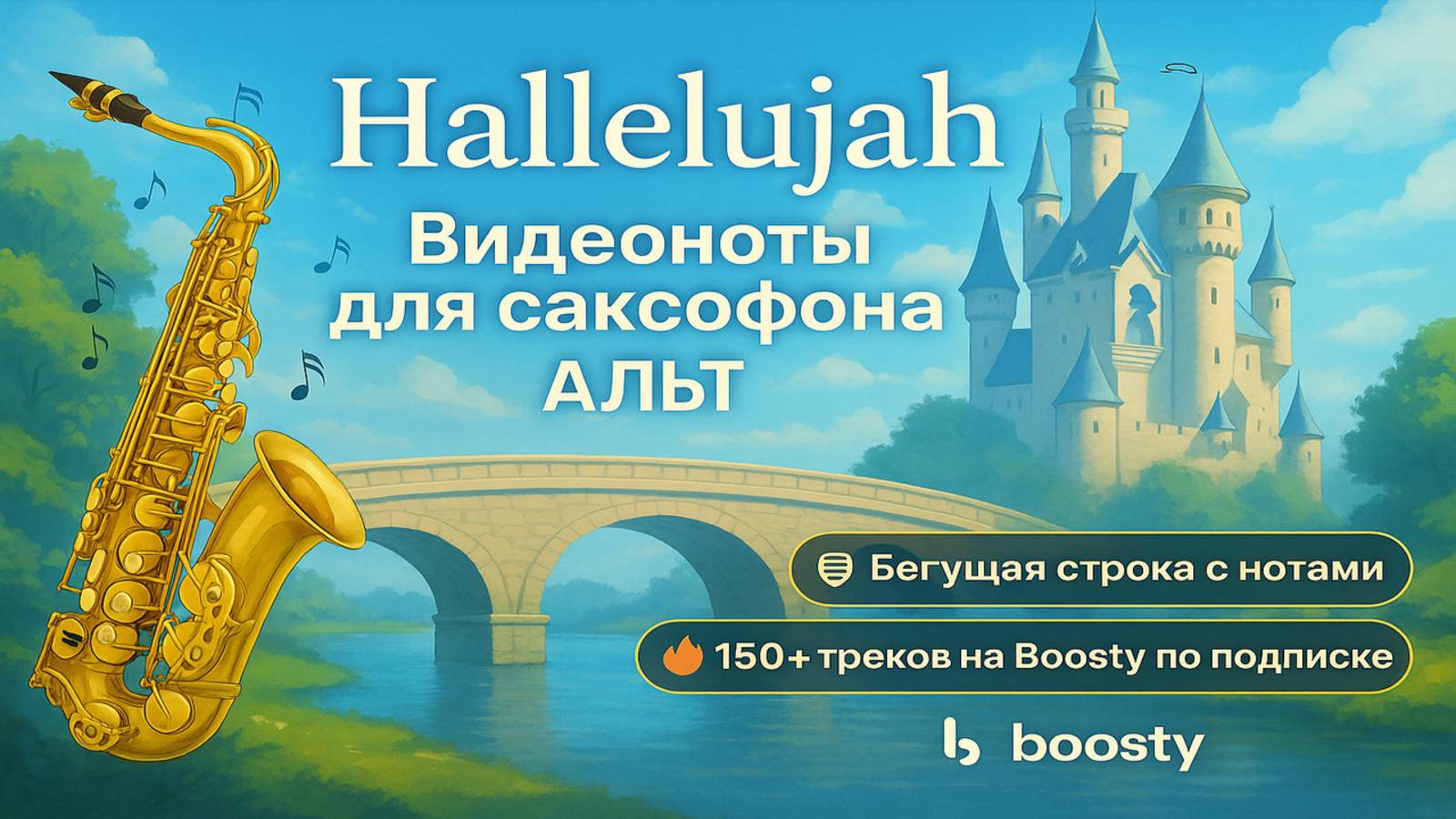 🎷 Аллилуя (из мультфильма «Шрек») | Видеоноты для саксофона АЛЬТ