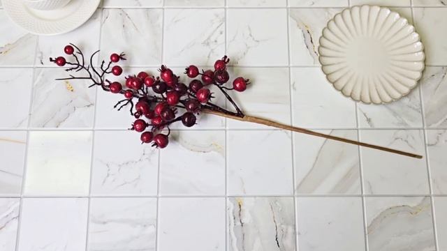 Декоративная ветка РЭДБЕРРИС ВАРИО, с ягодами, 54 см, 1139553