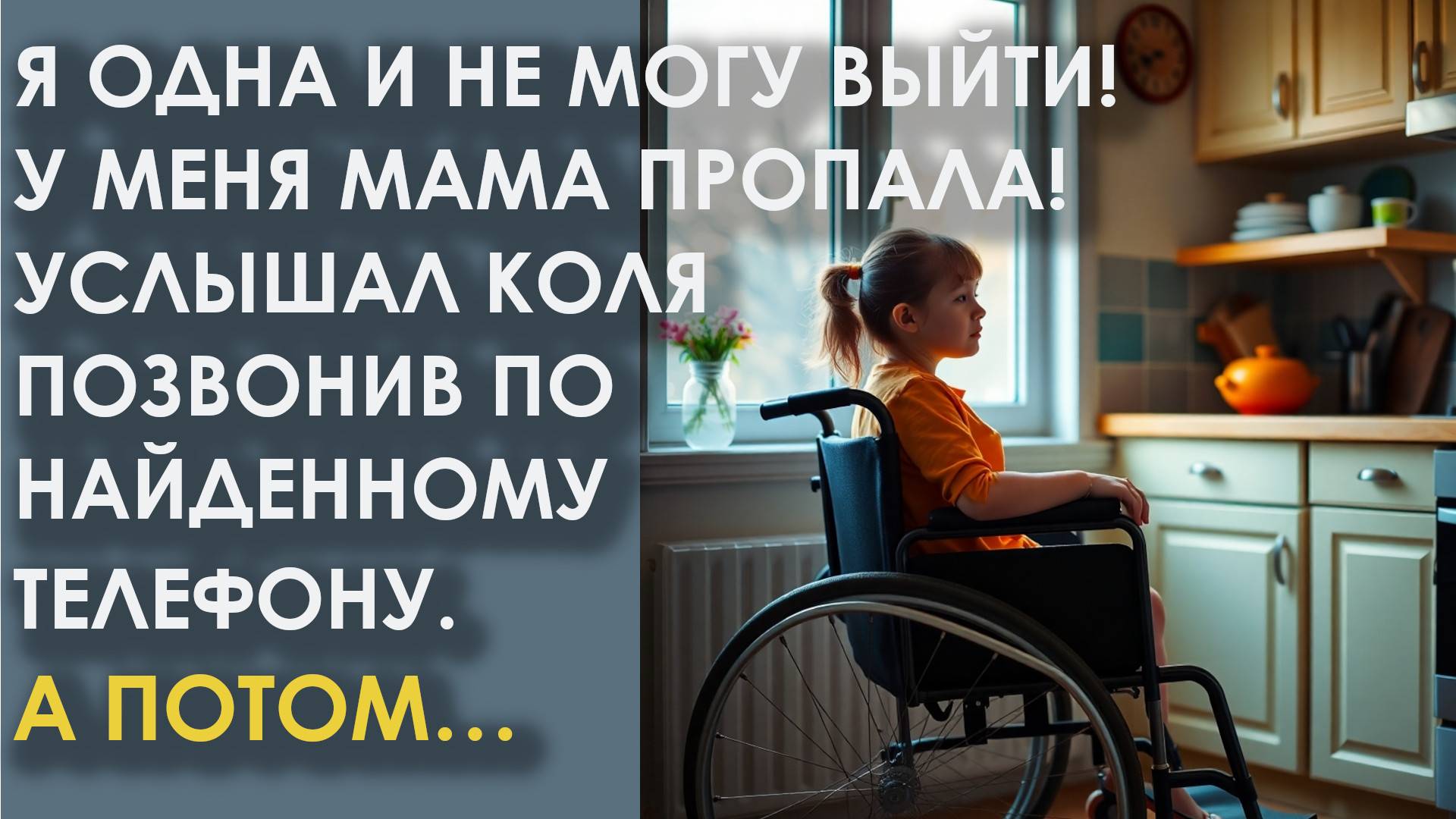 Я одна и не могу выйти! У меня мама пропала! Услышал Коля позвонив по найденному телефону. А потом