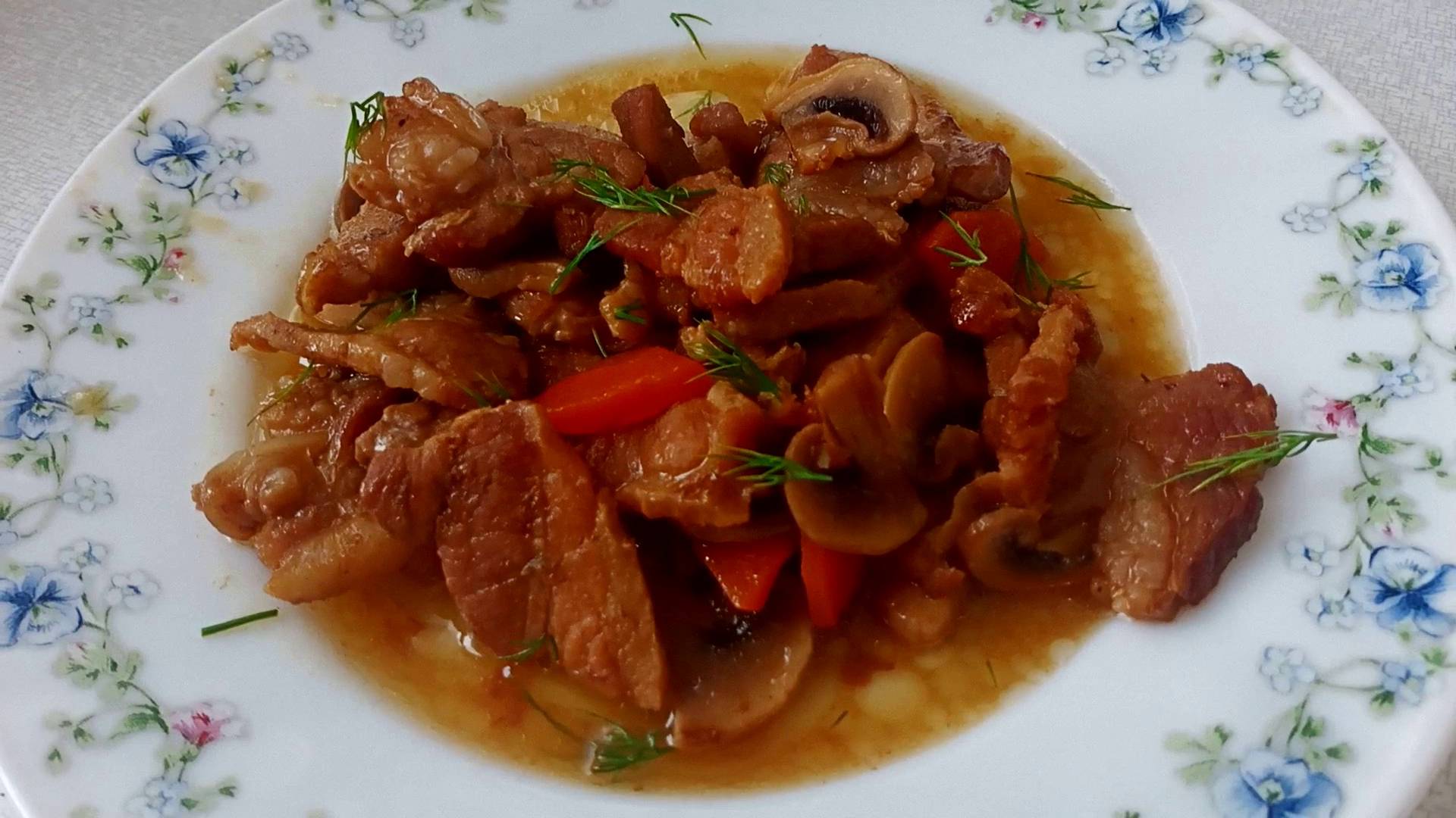 Свинина по азиатски Рецепт с грибами и соусом терияки Просто и Вкусно